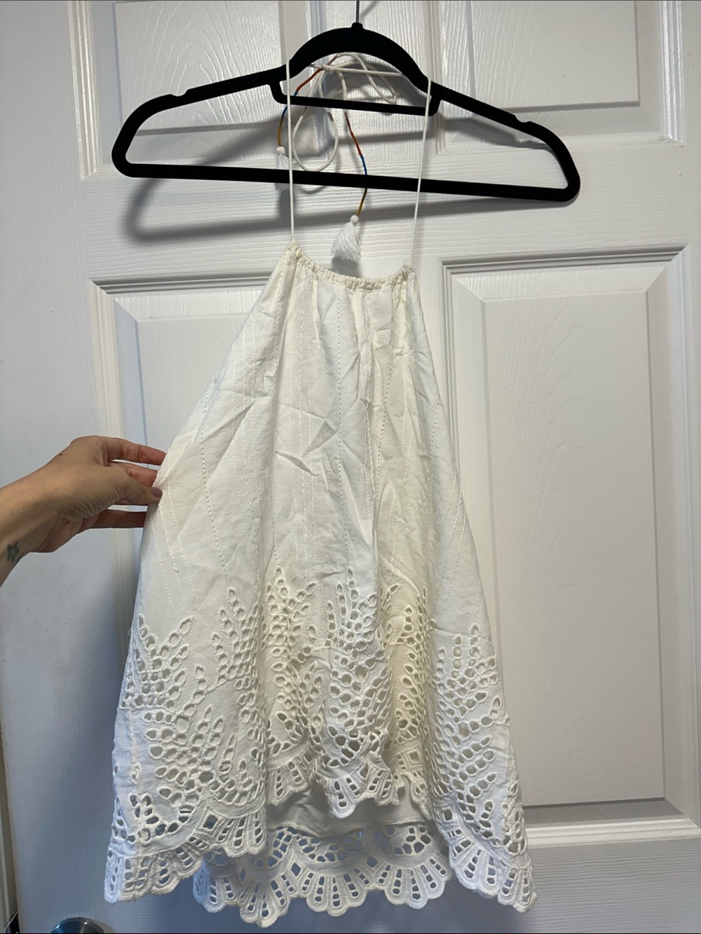 Piper White Eyelet Halter Top